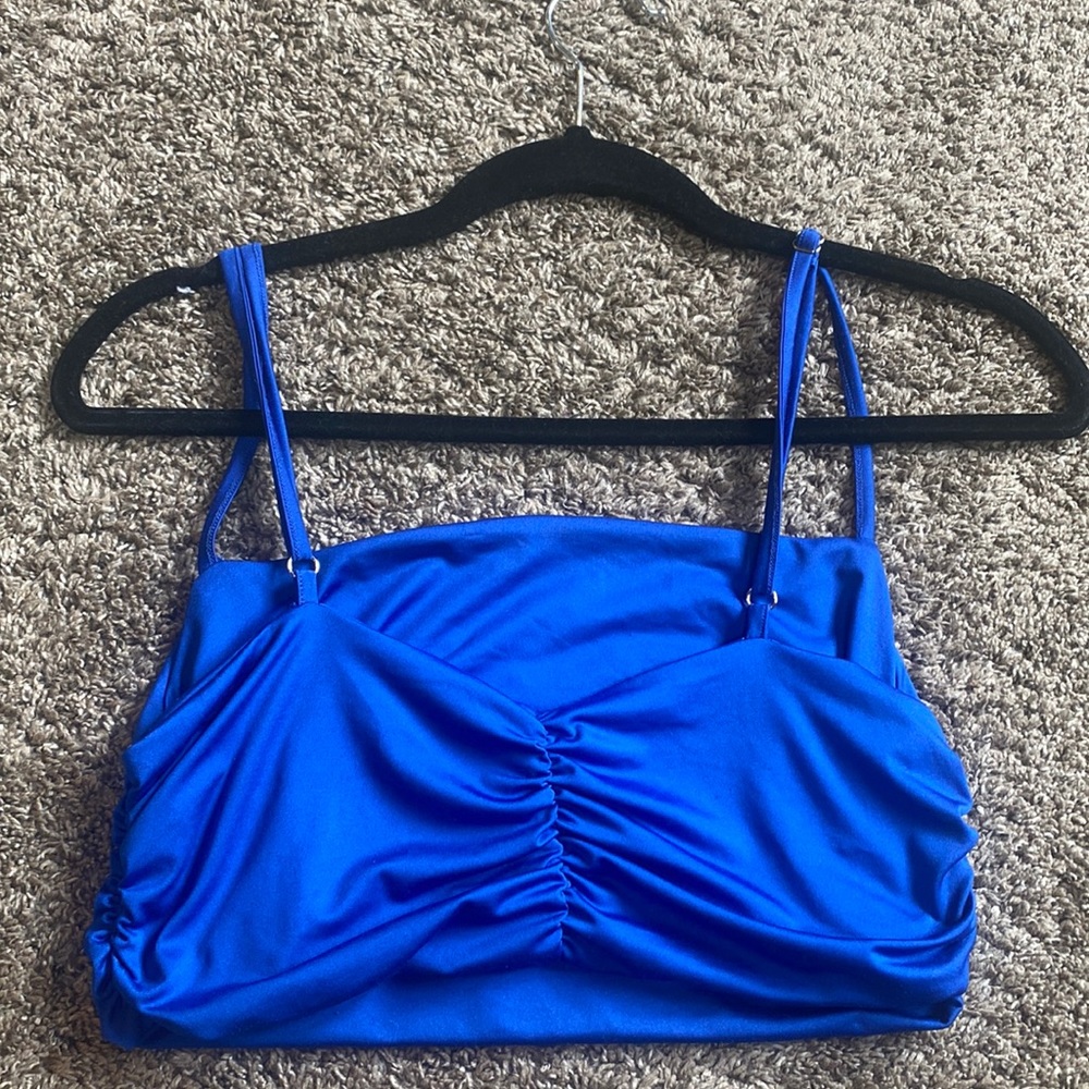 Large Blue Crop Top